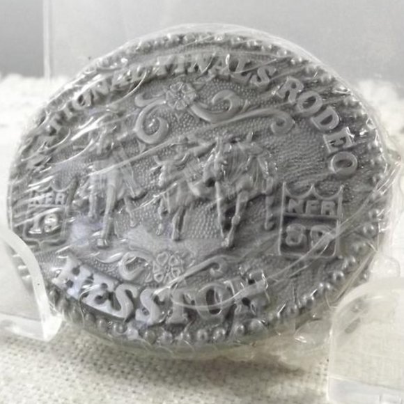 Miniature NFR 1989 Hesston Belt Buckle - Picture 2 of 5